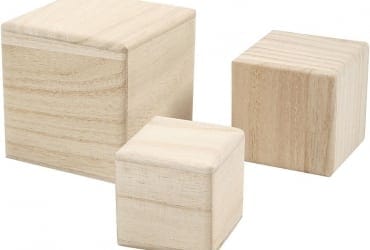 Set 3 Houten kubussen Keizerin boom