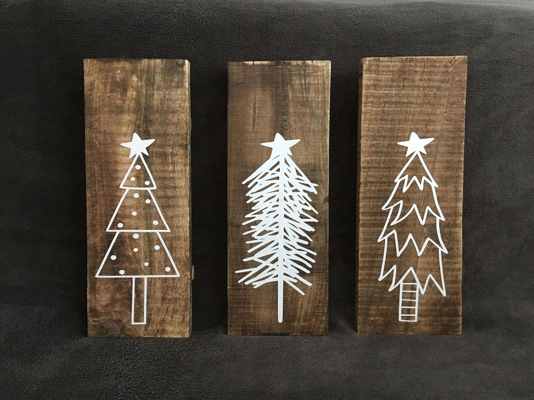 Set van 3 plankjes met kerstboom - Create & Joy
