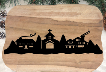 Vinyl sticker/ Huisjes met kerkje (19)