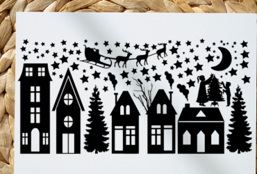 Statische raamstickers Kerst 4. / 59 x 29 cm
