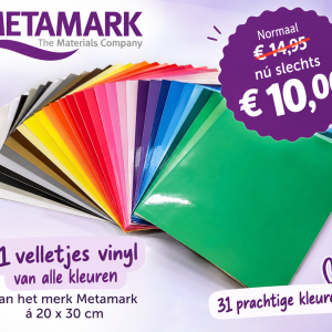 Pakket vinyl van Metamark / 31 vel mat in verschillende kleuren