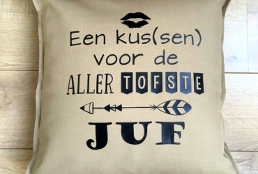 Kussen voor Juf of meester / 50 x 50 cm incl vulling