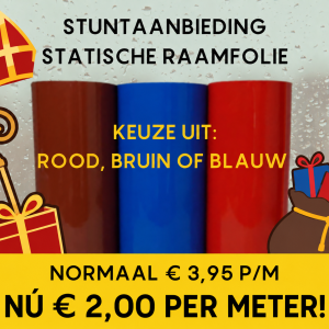 Statisch raamfolie in diverse kleuren 30cm breed