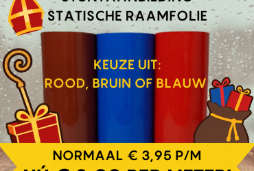 Statisch raamfolie in diverse kleuren 30cm breed