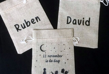 Jute zakje met opdruk