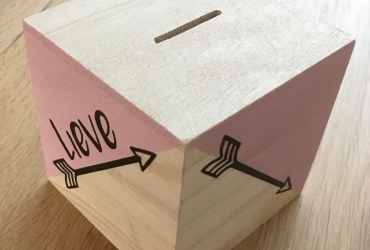 Spaarpot met persoonlijke opdruk