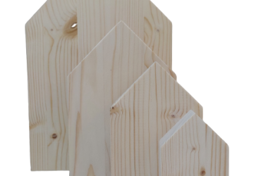 Houten huisjes  in 4 verschillende afmetingen