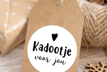 Sluitsticker "kadootje voor jou" rond wit