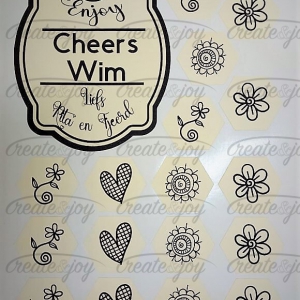 Blanco A4 stickervellen vergé wit (aquarelpapier look)