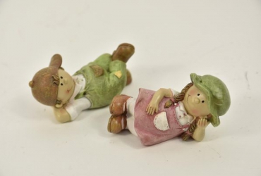 Boerderij kinderen liggend 11X5X5,5CM/ set van 2 stuks