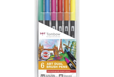 Tombow Brush pen ABT dual brush pen set Dermatologically 6pc / 19-ABT-6P-3