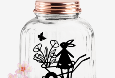 Vinyl sticker Konijntje in kruiwagen