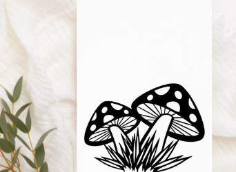 Vinyl sticker / Paddenstoelen