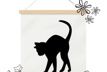 Vinyl sticker / Poes zittend met hoge rug