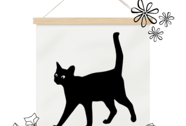 Vinyl sticker / Poes met hoge staart