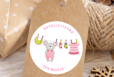 Sluitstickers "Gefeliciteerd een meisje"