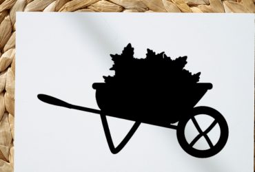 Statische raamstickers / Kruiwagen met herfstbladeren