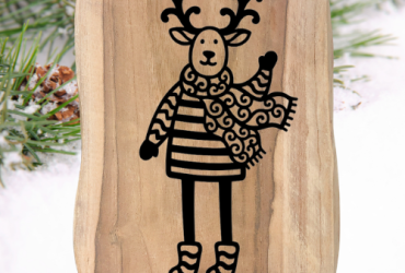 Vinyl sticker / Rendier met sjaal 1.