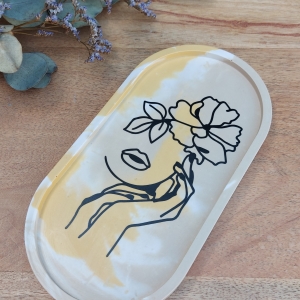 Vinyl sticker / Lijntekening vrouw met bloem