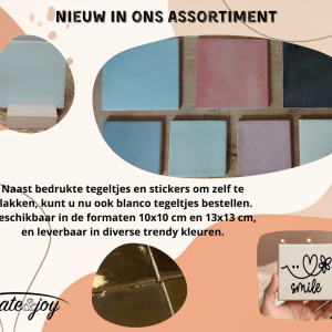 Tegeltje 10x10cm / keuze uit verschillende kleuren
