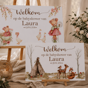 Welkomstbord voor Babyshower te huur