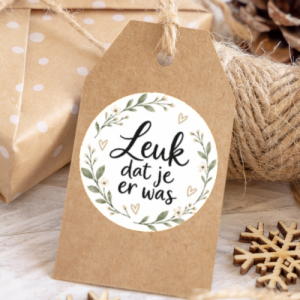 Sluitstickers " Leuk dat je er was"